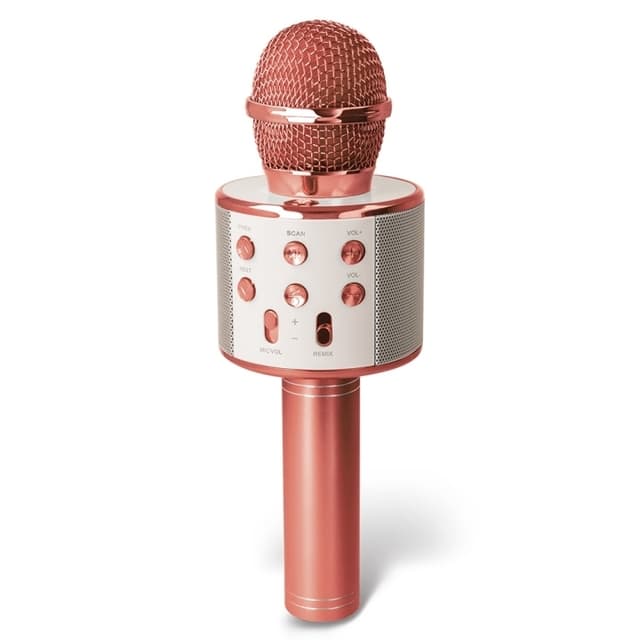 Forever BMS-300 Lite Bluetooth-karaokemikrofon med høyttaler, rosa gull