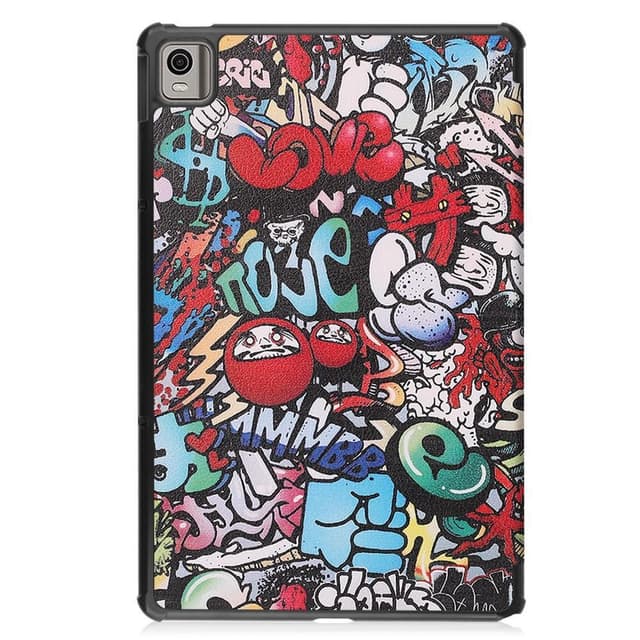 Nokia T21 Trifold Stand Sleep Wake -tabletin suojakotelo - Graffiti