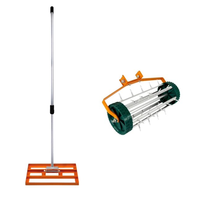 50 cm plænejævner og luftplænelufter – Orange