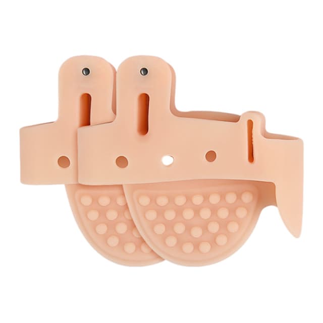 2 par tåseparator Hallux Valgus beskyttelse forfotputer Beige