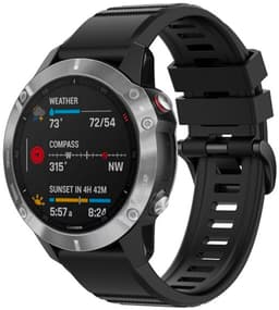 FIXED Garmin QuickFit silikoninen kelloranneke 22 mm (musta)