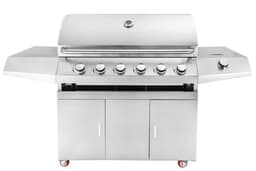 Fritstående gasgrill med 6 blus og sidebrænder