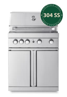 Fristående Gasolgrill med 4 effektiva brännare och infravärme - Stainless