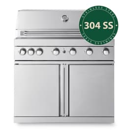 Fristående Gasolgrill med 6 brännare och infravärme - Stainless