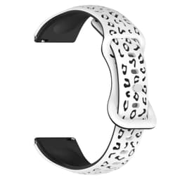 Vit & Svart Silikon Klockarmband - 22mm