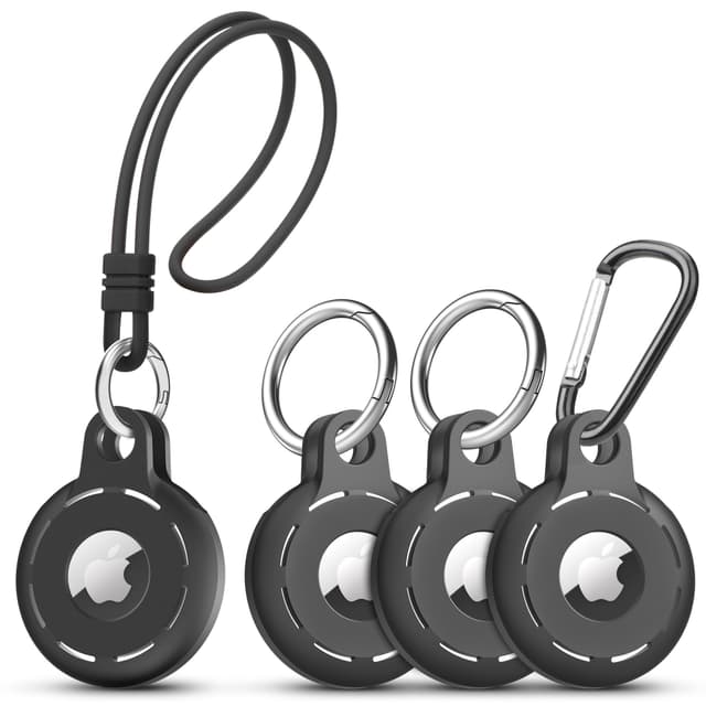 Silikon AirTag-deksel Sort 4-pakke