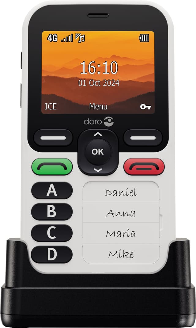 Doro Leva X10 mobiltelefon (hvid/sort)