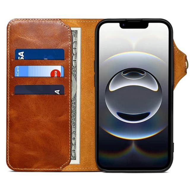 Denior mobildeksel lær iPhone 16e - Brun