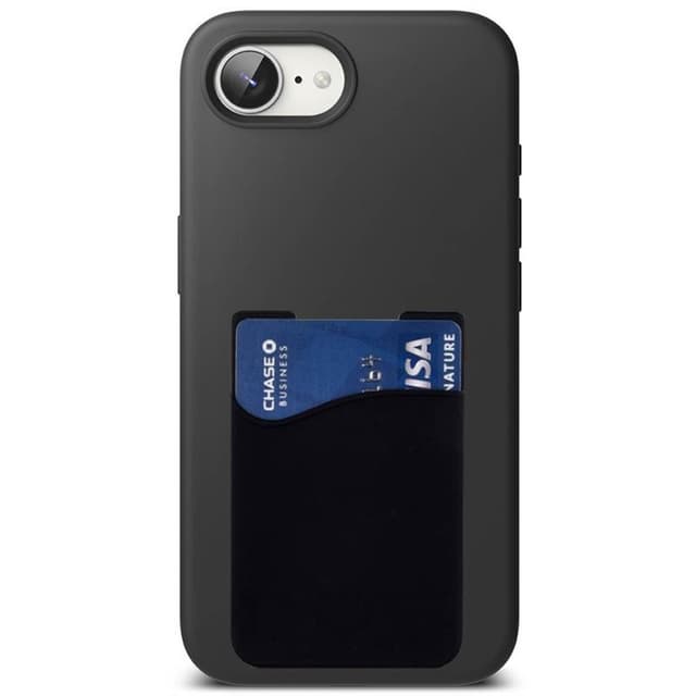 Silikon deksel med kortholder iPhone 16e - Svart