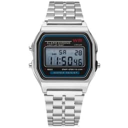 Classic Quartz LED digital herrklocka med rostfritt stål