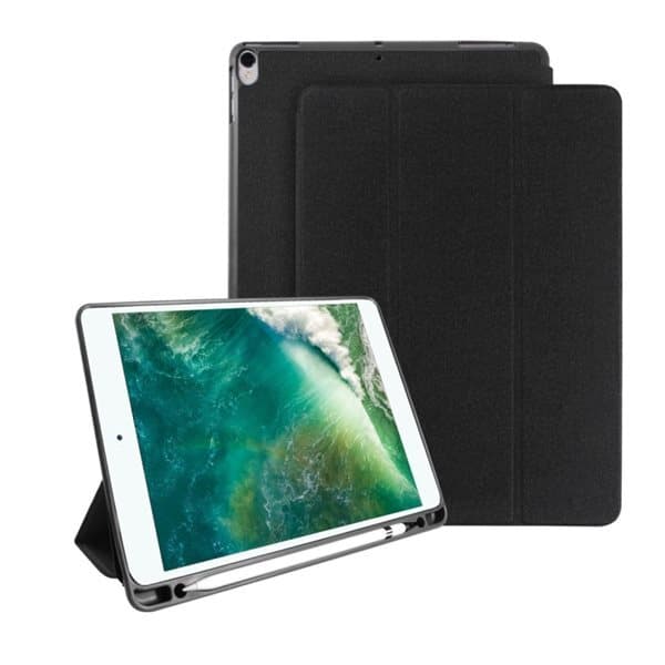Keinonahkainen kotelo, jossa on kynäteline iPad Pro 10.5"":lle