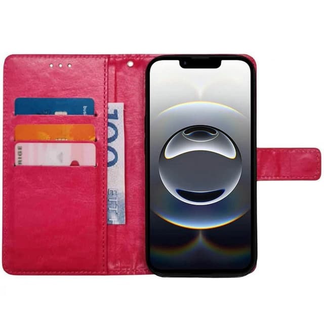 Lommebokdeksel 3-kort iPhone 16e - Rosa