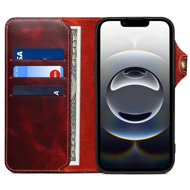 Denior mobildeksel lær iPhone 16e - Okseblod
