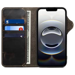 Denior mobildeksel lær iPhone 16e - Svart