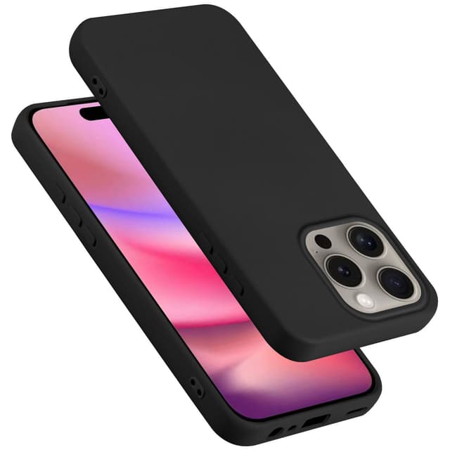 iPhone 16 PRO MAX silikondeksel Case Cover (Svart)