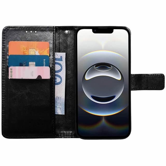 Lommebokdeksel 3-kort iPhone 16e - Sort