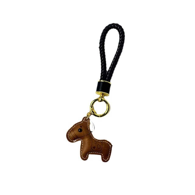 Söt Nyckelring i Läder Brun