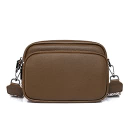 Crossbody-vesker for kvinner, justerbar remveske i PU-skinn Mørkebrun