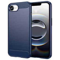 Børstet silikone cover iPhone 16e - Blå
