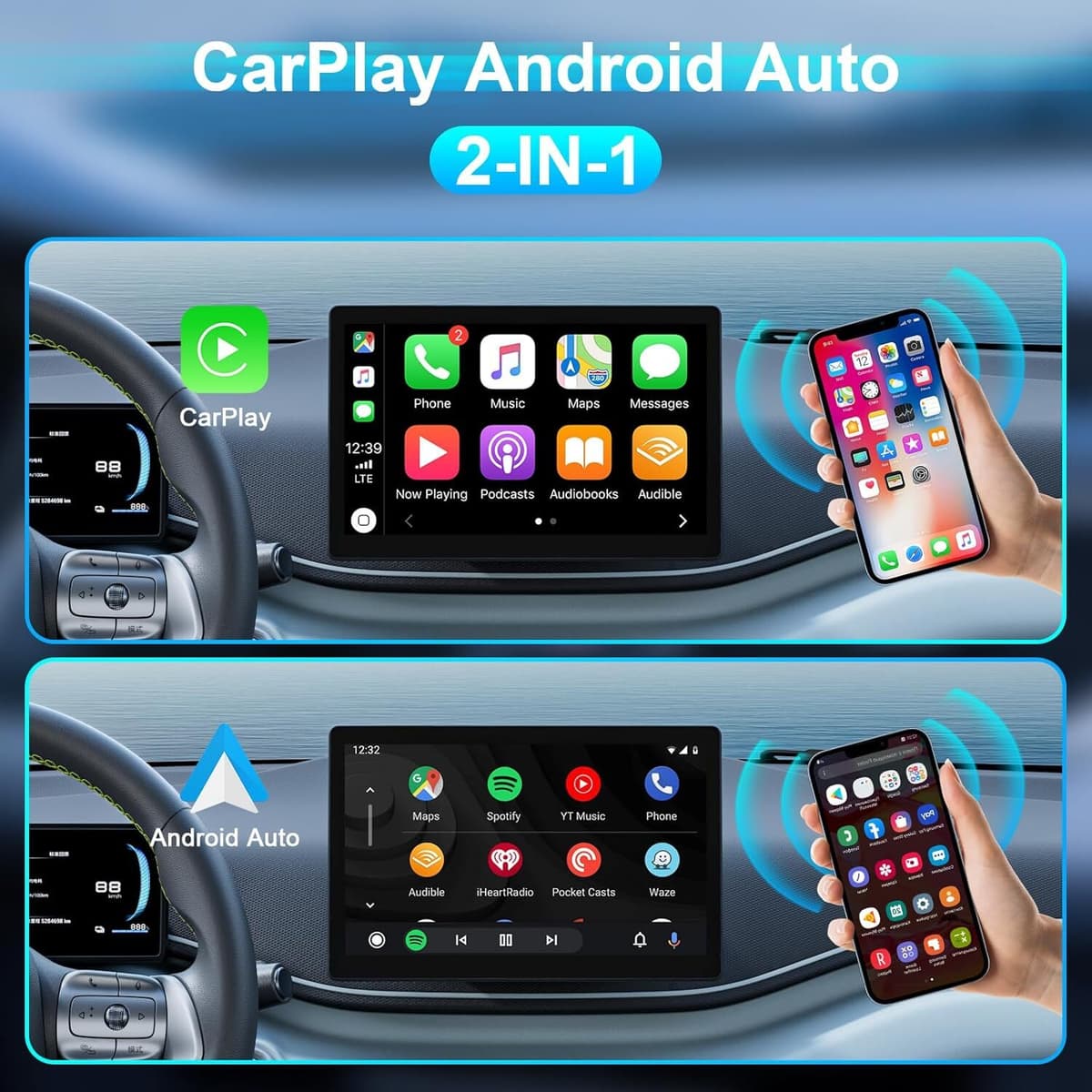 Carplay / Android Auto adapter - trådbunden till trådlös omvandlare ...
