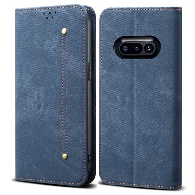 SKALO Nothing Phone (3a) 5G Jeans Flip Cover - Blå