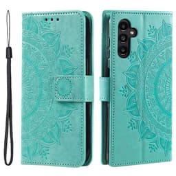 SKALO Samsung A36 5G Mandala Lompakkokotelo - Turkoosi
