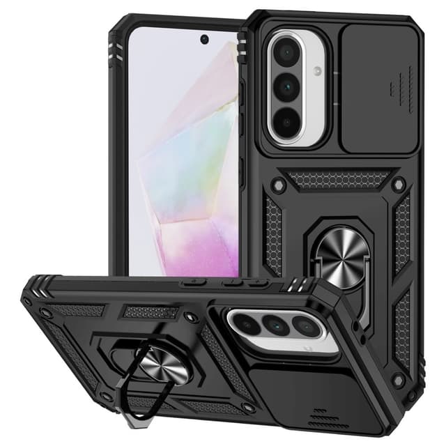 SKALO Samsung A36 5G Armor Metalring Kameraskyder Cover - Sort