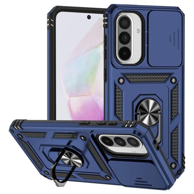 SKALO Samsung A56 5G Armor Metalring Kameraskyder Cover - Blå