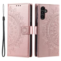 SKALO Samsung A56 5G Mandala Flip Cover - Rosa guld