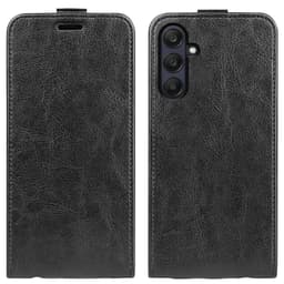 SKALO Samsung A26 5G Vertical Flip PU-Läder Plånboksfodral - Svart