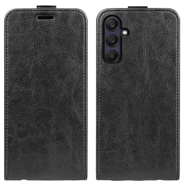 SKALO Samsung A26 5G Vertical Flip PU-Läder Plånboksfodral - Svart
