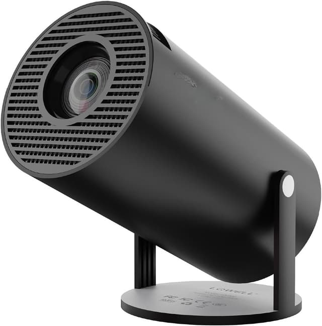 NÖRDIC Mini Portable Projector – 720p HD-støtte, Android 11, WiFi 6, BT 5.0, 180° rotasjon, hjemmekinoprojektor