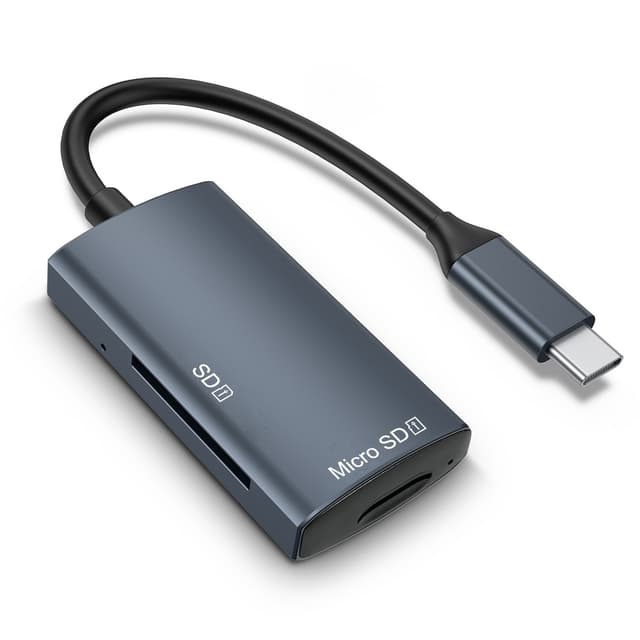 NÖRDIC USB-C 3.0 Kortleser 2 spor SD3.0, MicroSD3.0 UHS-I