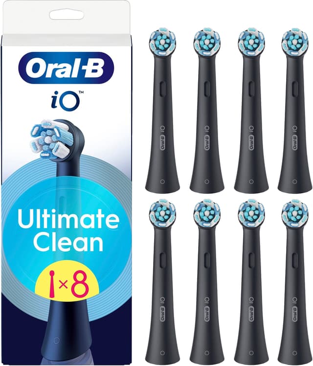 Oral-B iO Ultimate Clean ekstra tannbørstehoder 778497 8 stk. (sort)