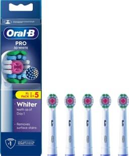 Oral-B 3D White ekstra tannbørstehoder 5 stk. 894712 (hvit)