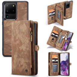 CASEME Samsung Galaxy S20 Ultra Retro Lær Lommebok-deksel -Brun