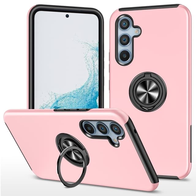 Samsung Galaxy S24+ Hybrid skal med Finger Ring - Rosa