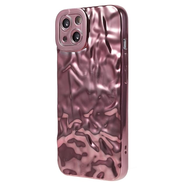 Till iPhone 15 Plus TPU-skal Elektropläterad Rynkad - Rosa