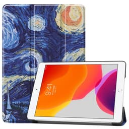Apple iPad 10.2 2021/2020/2019 Kuvio PU-kolminkertainen teline -tablettikotelo - abstrakti