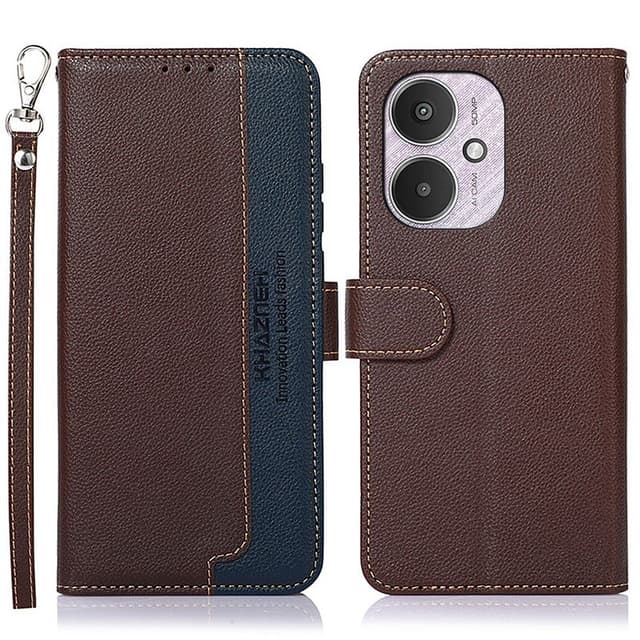 KHAZNEH Pung etui til Xiaomi Redmi 13C - Brun-blå