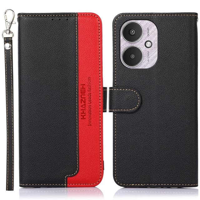 KHAZNEH Lompakkokotelo Xiaomi Redmi 13C:lle - Musta punainen