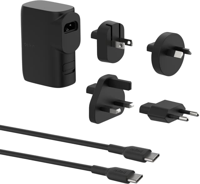 Belkin BoostCharge 25W hybrid vegglader + 5000mAh powerbank (sort)