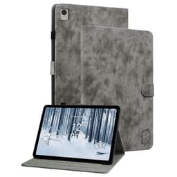 Til Nokia T21 Taske Imprintet Cute Tiger Tablet Cover Kortholder - Grå