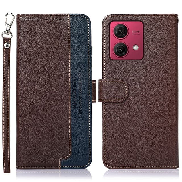 Motorola Moto G84 5G KHAZNEH Lommebok-deksel - Brun/Blå