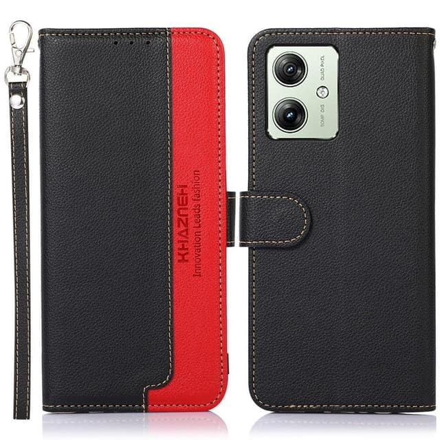 Motorola Moto G54 5G KHAZNEH Lommebok-deksel - Svart/Rød