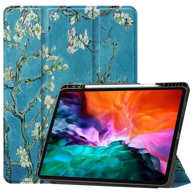 iPad 12.9"" Pro 2021 kolminkertainen jalusta tablettikotelon kansi - kukka