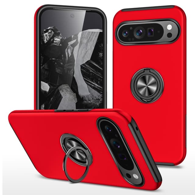 For Pixel 9/Pixel 9 Pro Hybrid Deksel med Fingerring - Mørkeblå