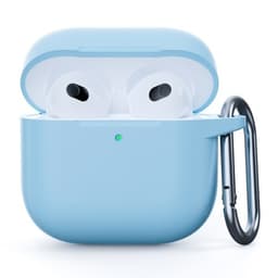 AirPods 4 silikonikotelolle Integroitu Bluetooth-kuulokkeiden suojus koukulla - Vaaleansininen