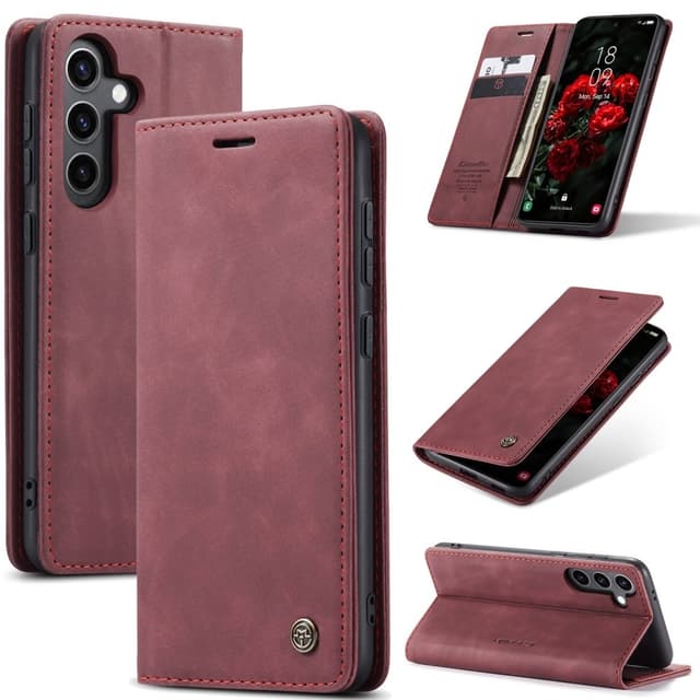 CASEME Plånboksfodral Samsung Galaxy S25+ (S25 Plus) - Röd