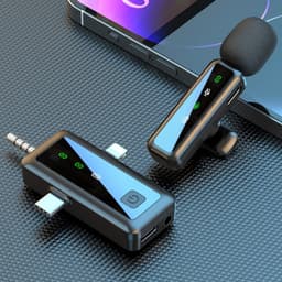 3 i 1 iP USB-C 3,5 mm trådløs Lavalier-mikrofon Støyreduserende mikrofon 1 sender 1 mottaker
